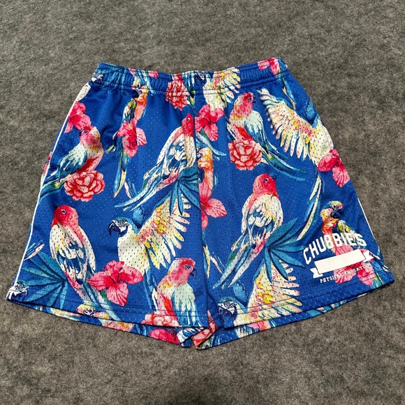 Chubbies Athletic Shorts Mens S Multicolor Parrot Mesh Activewear Preppy - Picture 1 of 13